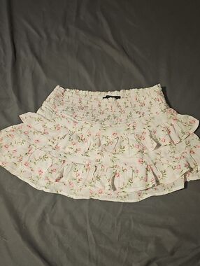 Floral Ruffle Mini Skirt Never Worn